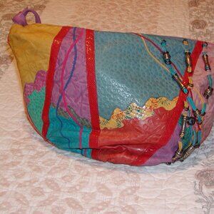 Soft, colorful, leather purse.